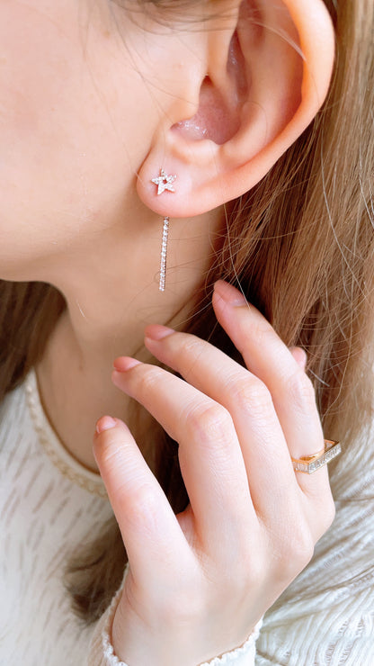 Diamond Star Earring (one piece)-WK3889