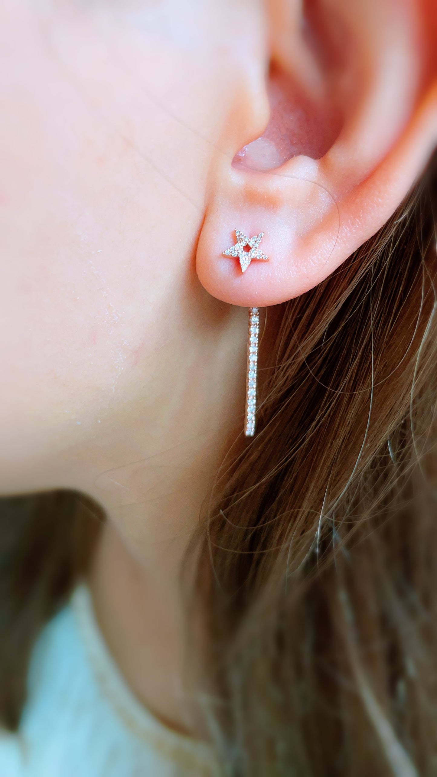 Diamond Star Earring (one piece)-WK3889