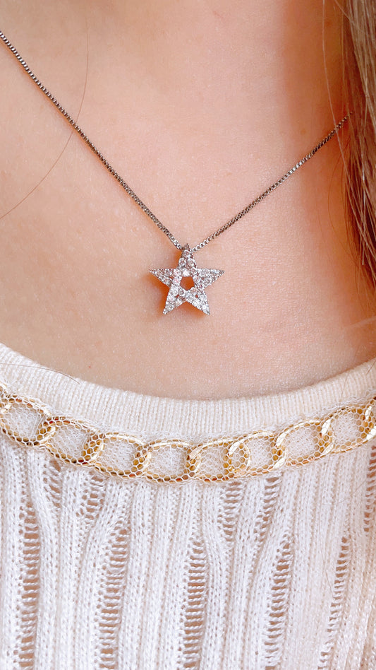 Twinkle Star Diamond Pendant-WK3886