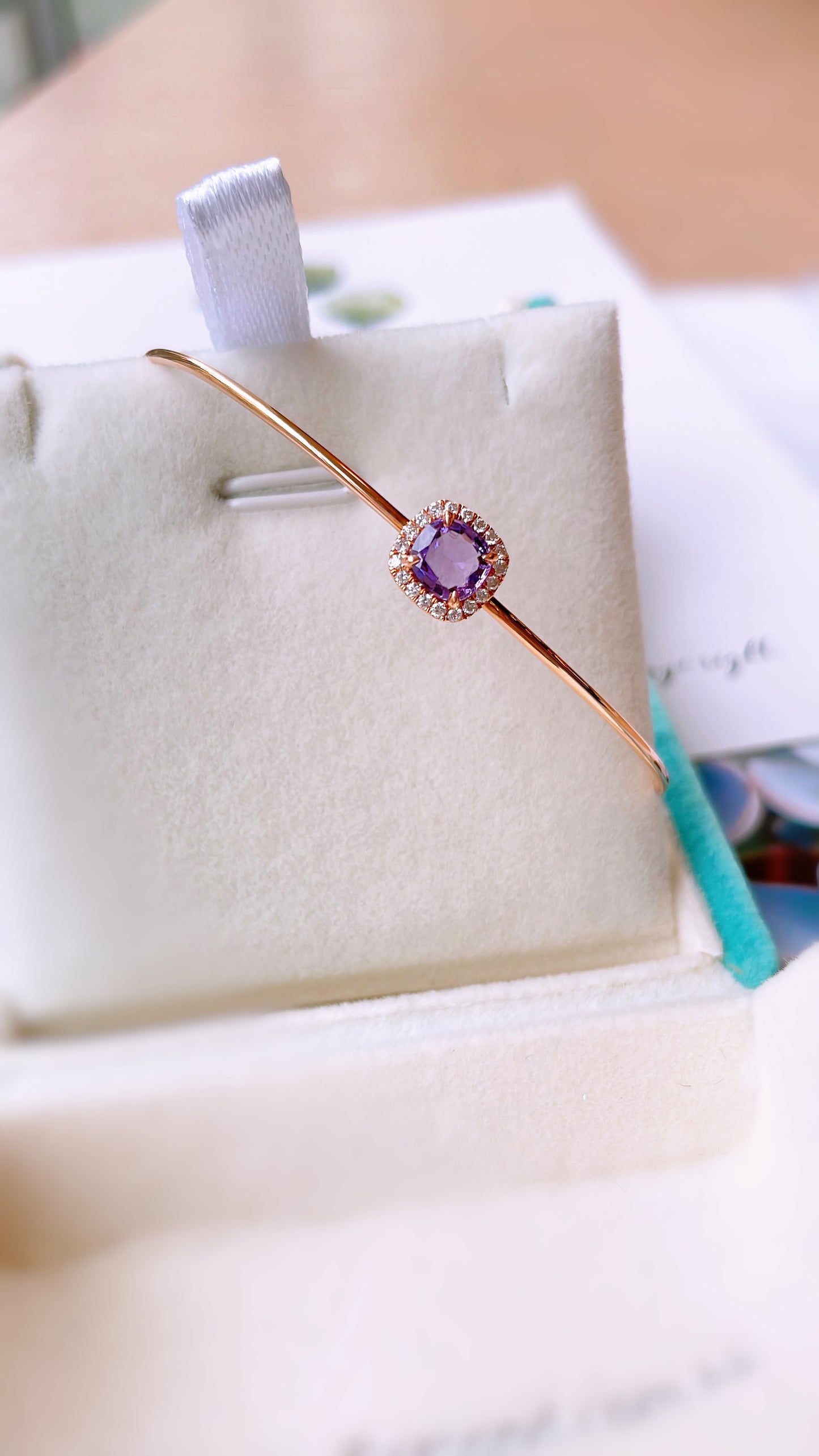 Purple Sapphire & Diamond Bangle-WK3665