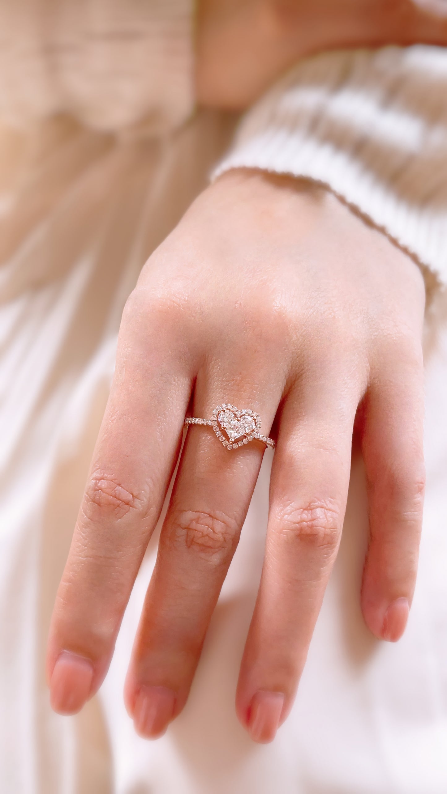 Cluster Heart Diamond Ring-WK3867