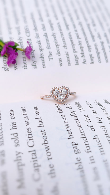 Cluster Heart Diamond Ring-WK3867