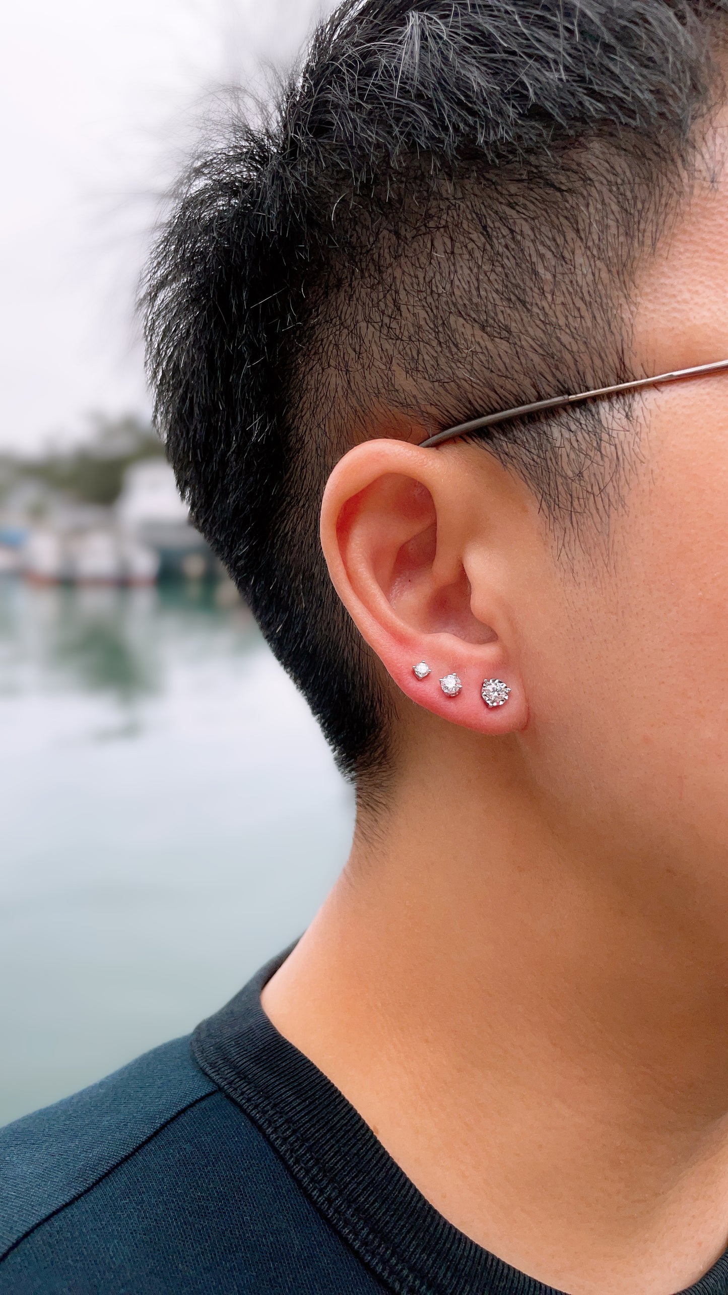 Illusion Diamond Stud Earring-BCO00012589