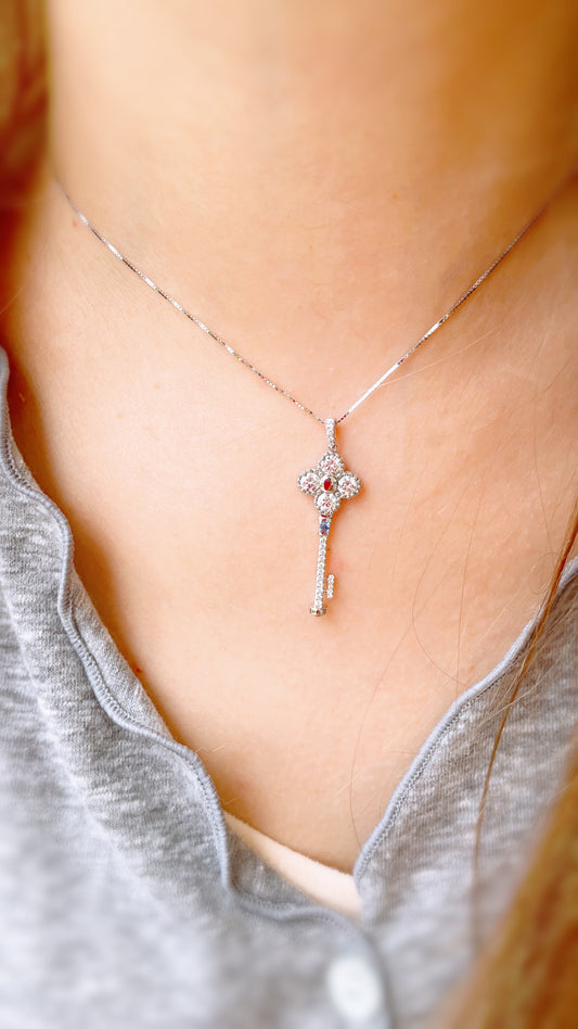 Diamond Key Pendant--WK3914