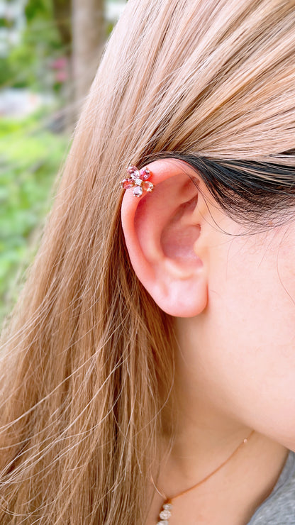 Pink Tourmaline & Diamond Ear Clip-BCO00001707