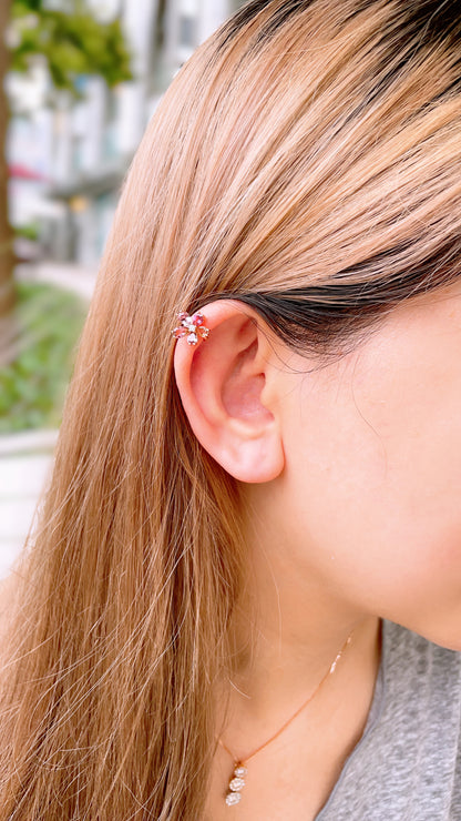 Pink Tourmaline & Diamond Ear Clip-BCO00001707