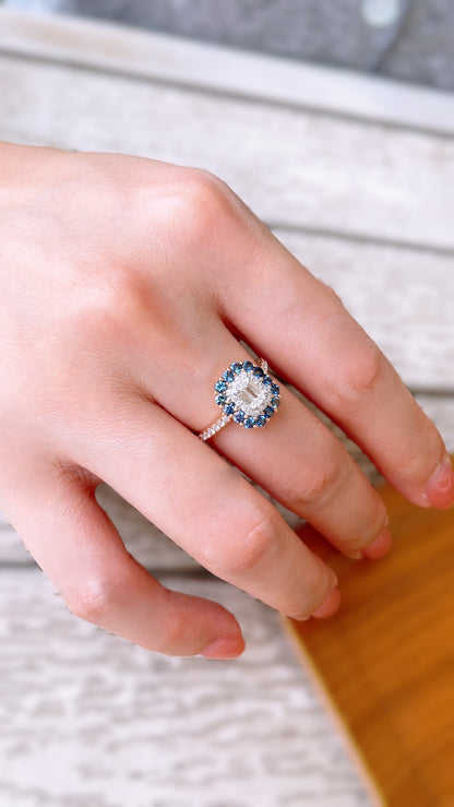 Blue Sapphire and Diamond Ring-WK3487