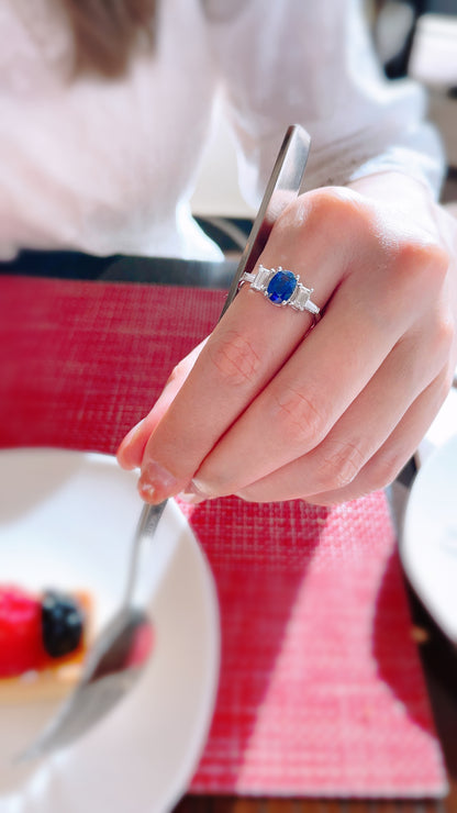 Blue Sapphire and Diamond Ring-BFO00001798