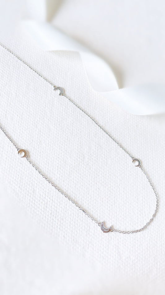 Moon Diamond Necklace-ZAO00003233@