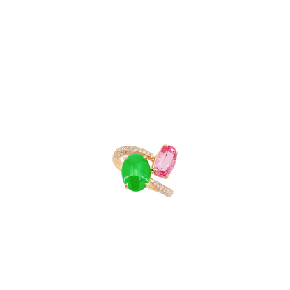 Jade and Diamond Ring (GIA Certified Grade A )-WK4003