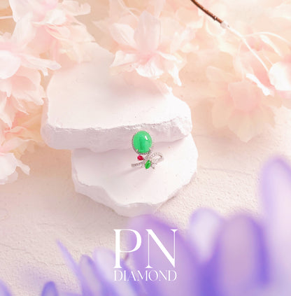 Jadeite, Ruby and Diamond Ring-WFO00001565