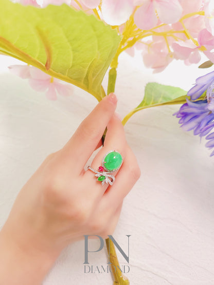 Jadeite, Ruby and Diamond Ring-WFO00001565