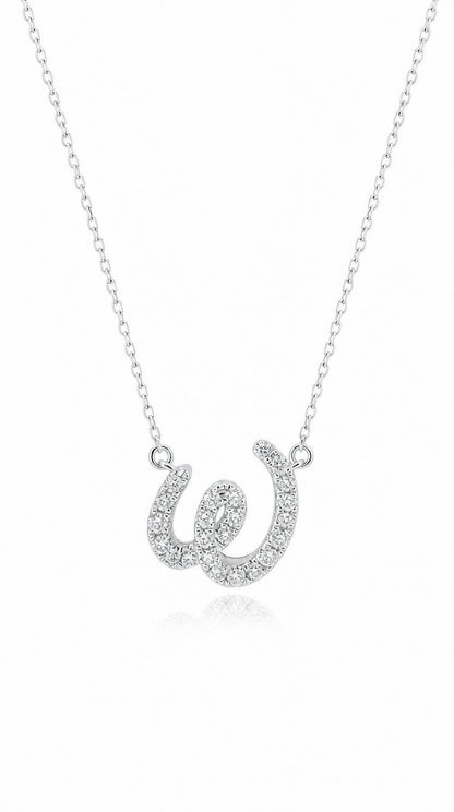 Letter W Diamond Necklace-WK4098AW@