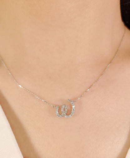 Letter W Diamond Necklace-WK4098AW@