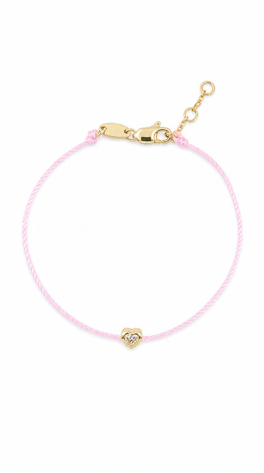 Lucke Rope Heart Shape Diamond Bracelet-WK4101