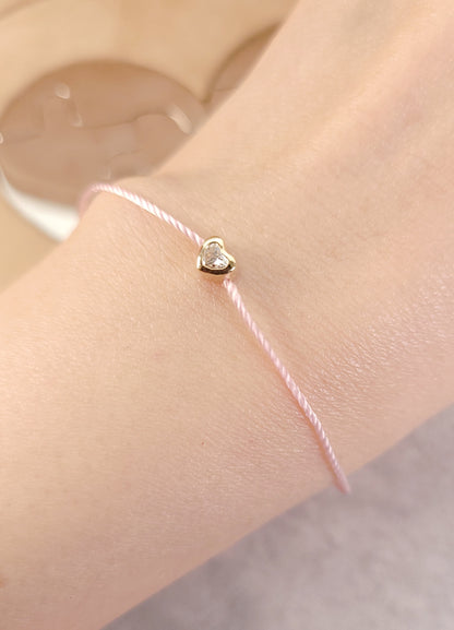 Lucke Rope Heart Shape Diamond Bracelet-WK4101