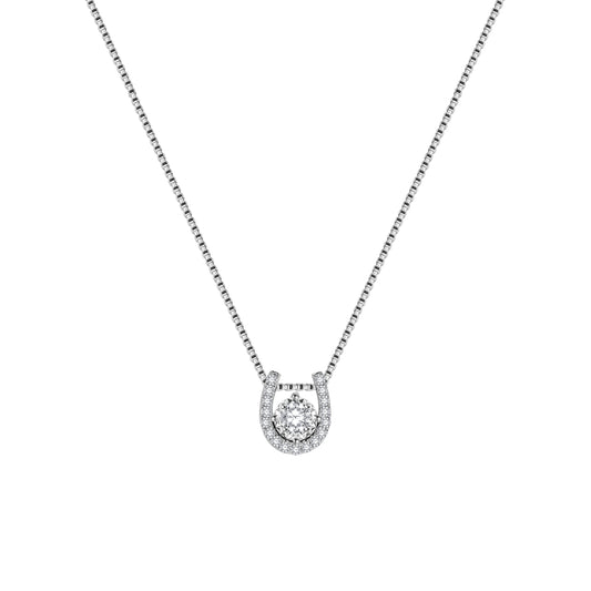 Lucky Horseshoe Diamond Pendant-WK3849