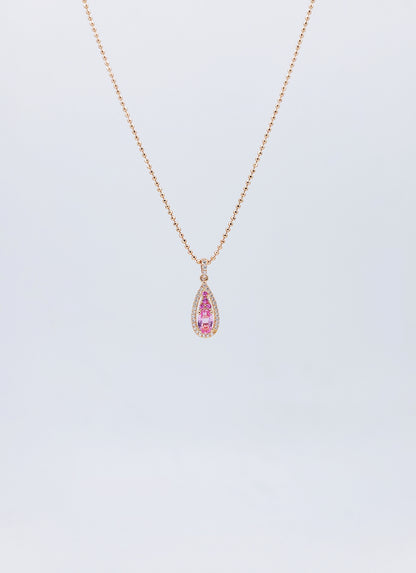 Pink Sapphire &amp; Diamond Pendant-BEO00002637