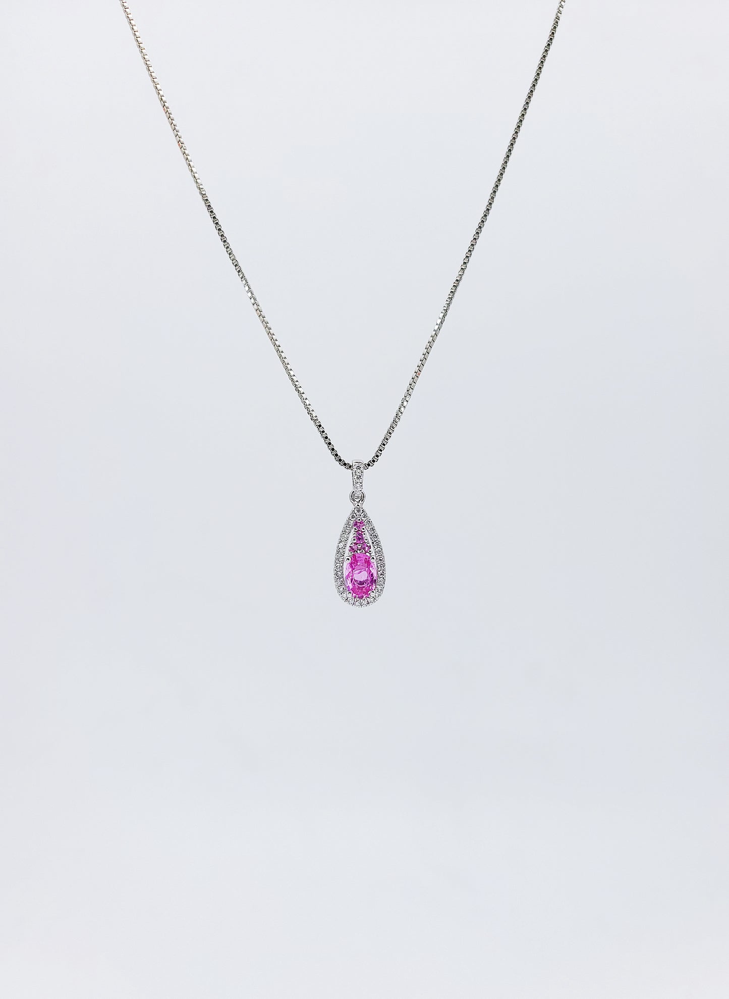 Pink Sapphire &amp; Diamond Pendant-BEO00002637