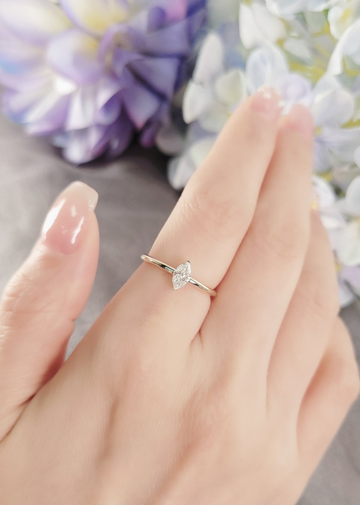 GIA 0.32CT Marquise Diamond Ring-WK4171