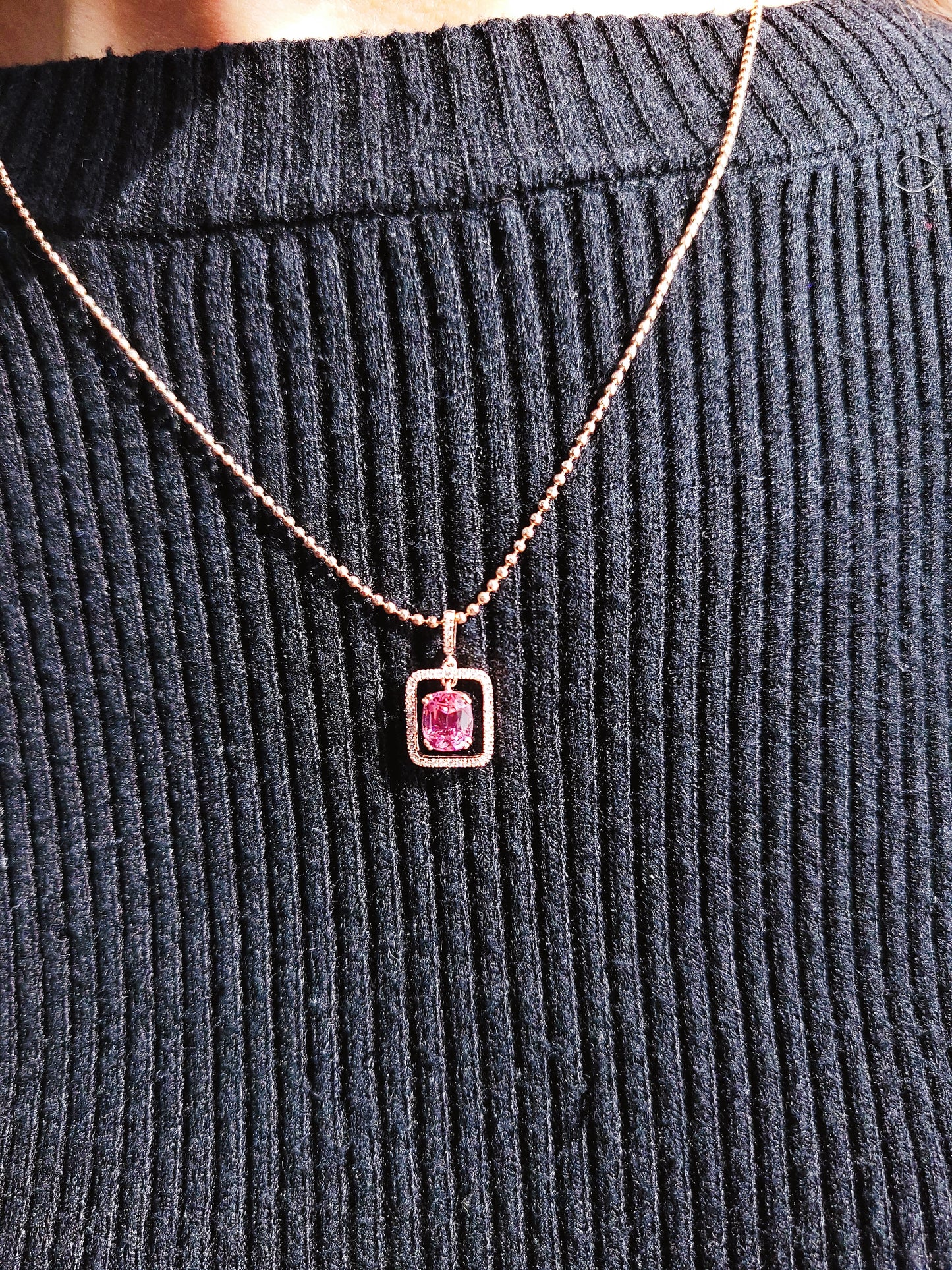 Spinel & Diamond Pendant-WK3961@