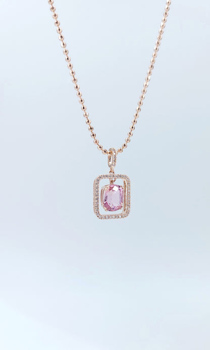 Spinel & Diamond Pendant-WK3961@