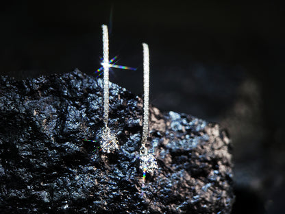 Diamond Drop Earrings-WK3970@