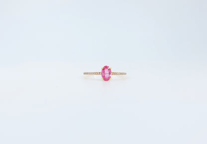 Pink Sapphire and Diamond Ring -BFO00002871