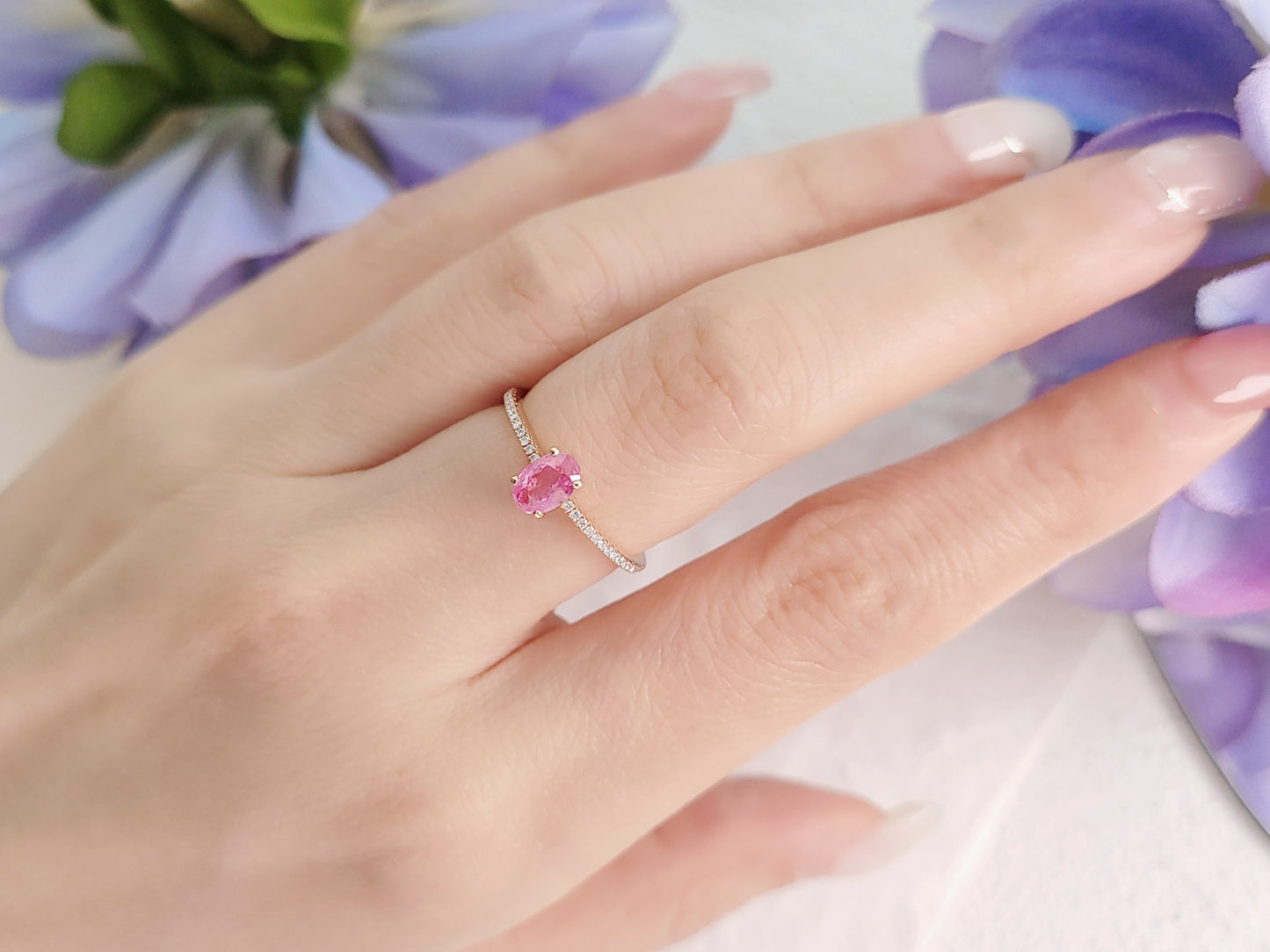 Pink Sapphire and Diamond Ring -BFO00002871