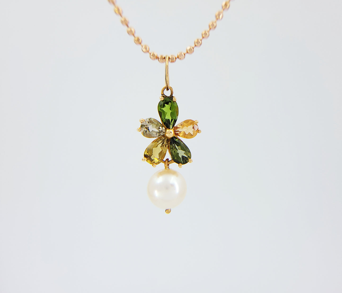 Tourmaline, Pearl and Diamond Pendant-WK2326@