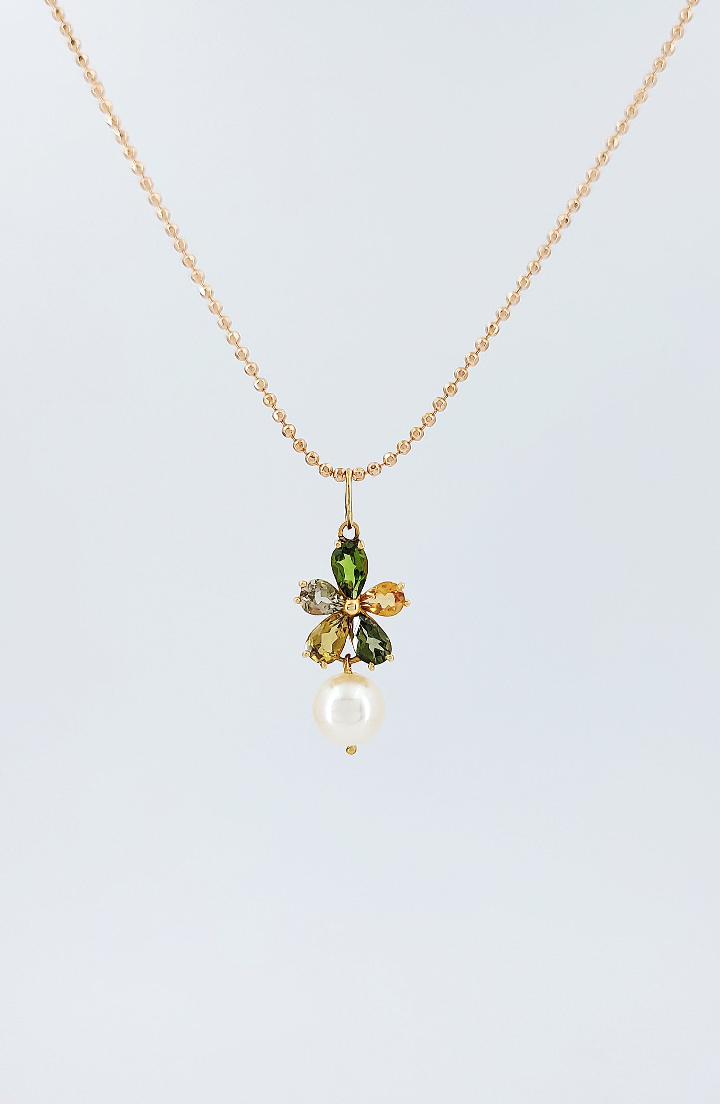 Tourmaline, Pearl and Diamond Pendant-WK2326@