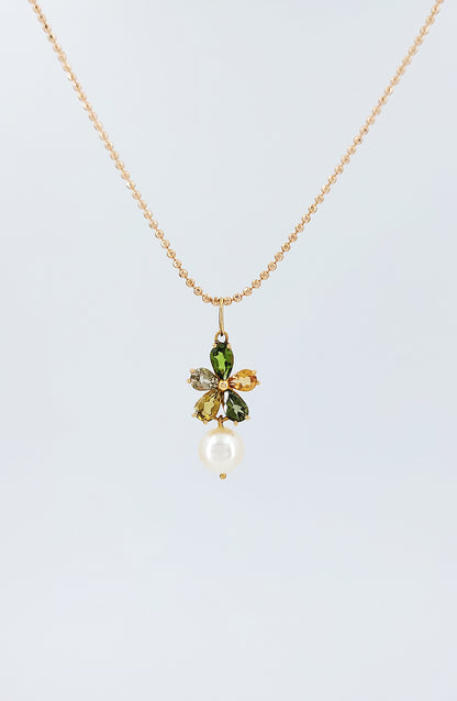 Tourmaline, Pearl and Diamond Pendant-WK2326@