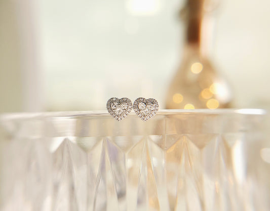 Diamond Heart Earrings -WK3866@