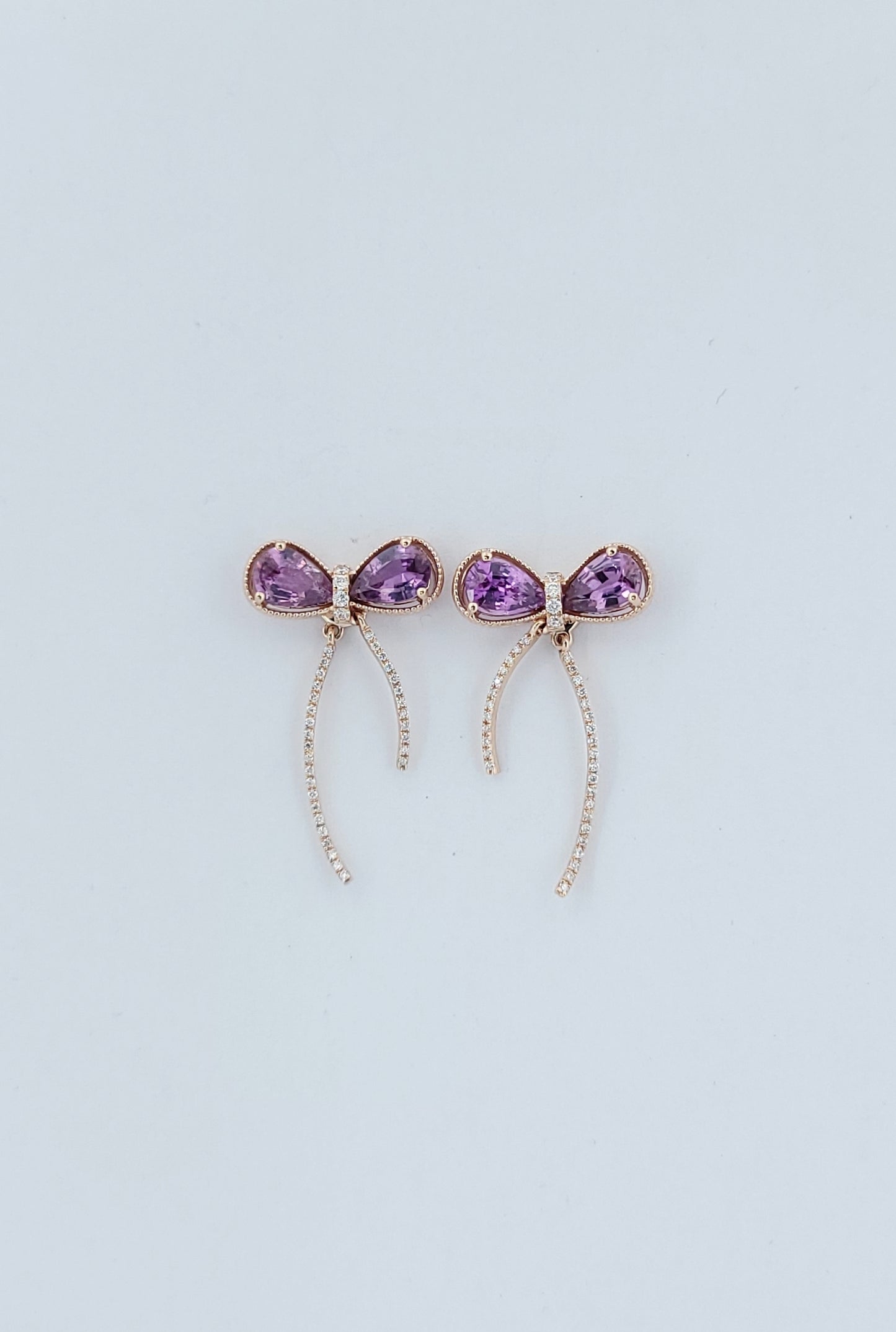 Purple Sapphire Diamond Butterflys Earrings-WK3998