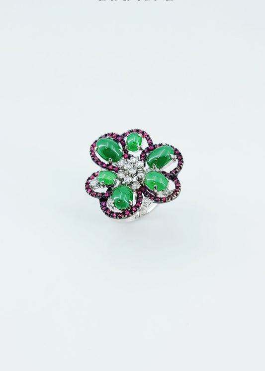 Jadeite, Ruby and Diamond Ring WFO00001541