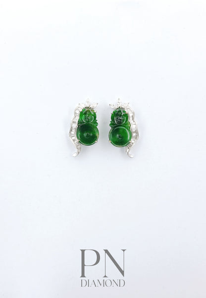 Fei Cui Diamond Earrings WCO00000326(證書 A 玉 )