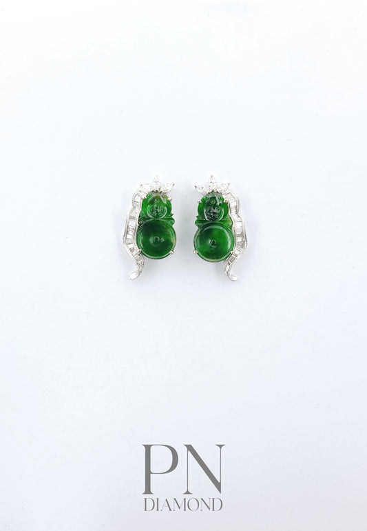 Fei Cui Diamond Earrings WCO00000326(證書 A 玉 )