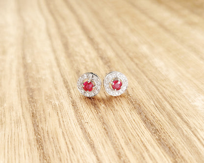 Ruby and Diamond Earrings-BCO00001779