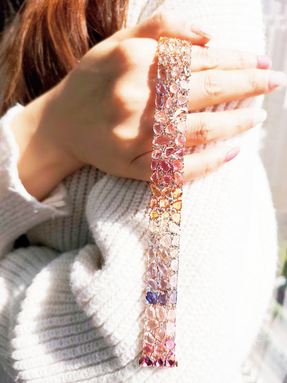 Rainbow  Sapphire  Diamond  Bracelet-WK3967