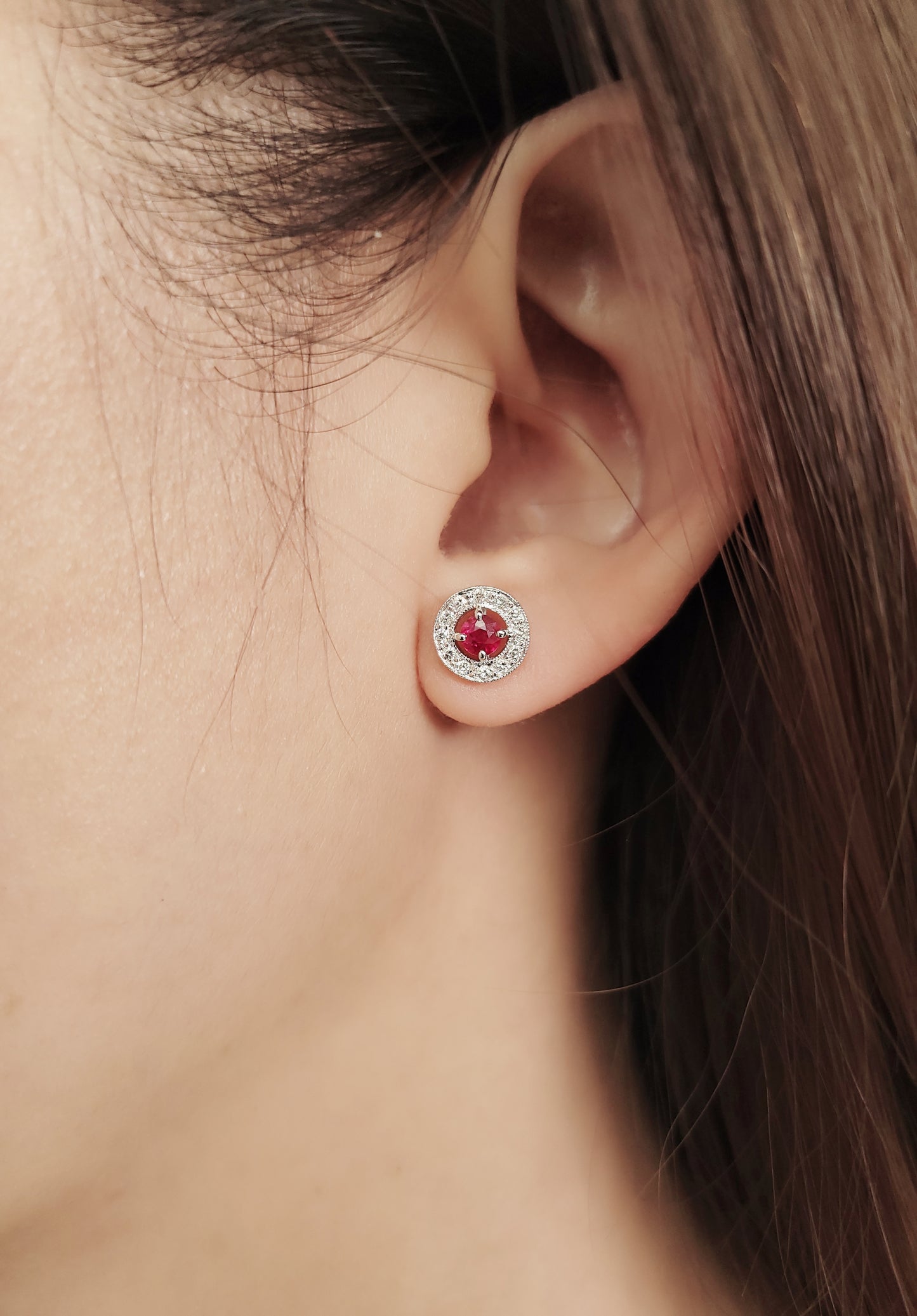 Ruby and Diamond Earrings-BCO00001779