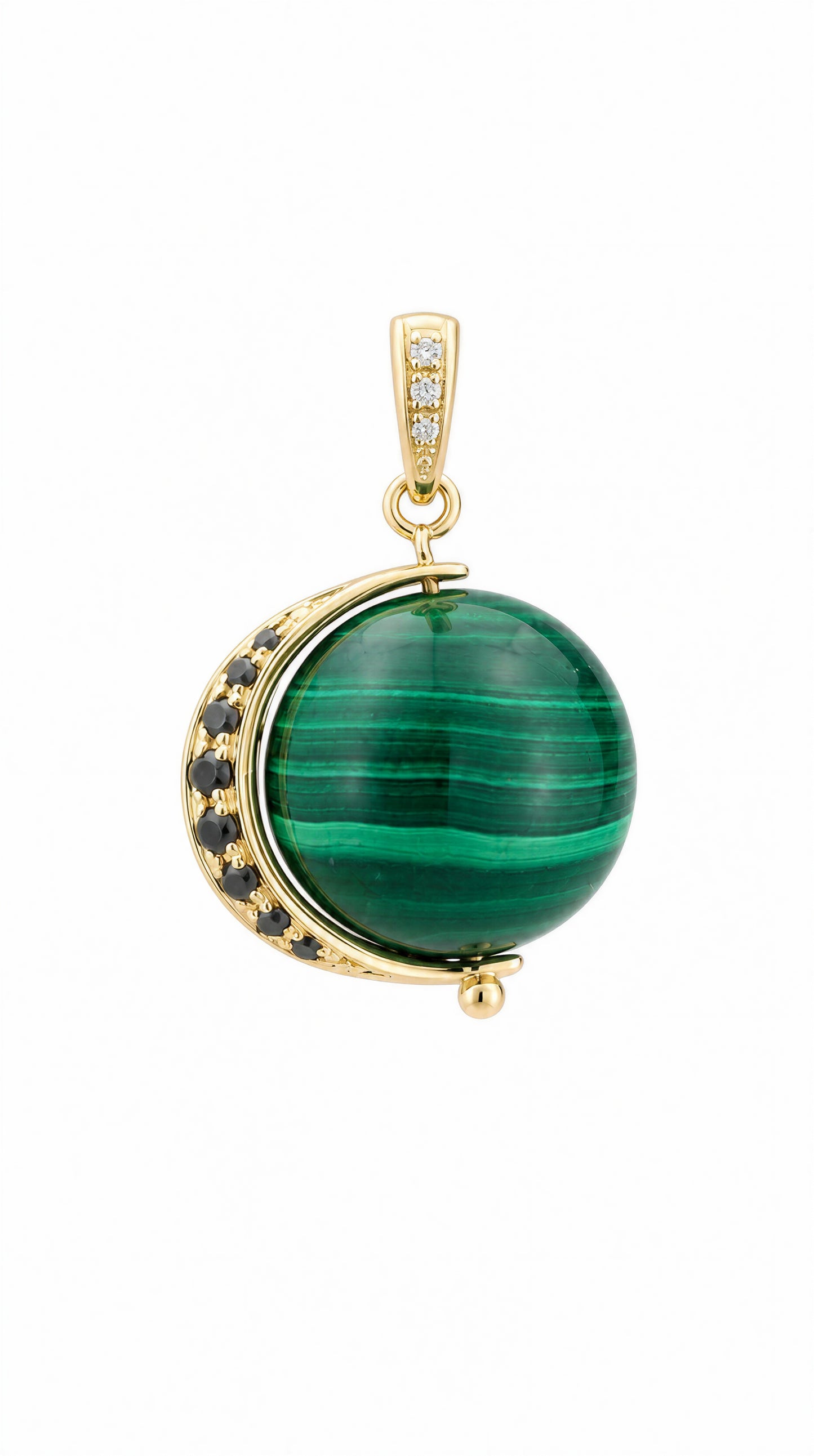 Malachite and Diamond Pendant-WK3633