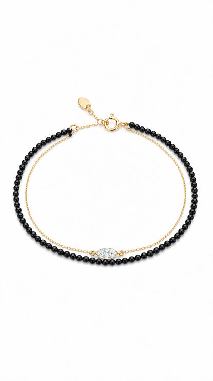 Onyx & Diamond Bracelet-WK4244MD@