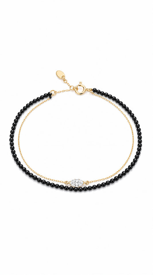 Onyx & Diamond Bracelet-WK4244MD@