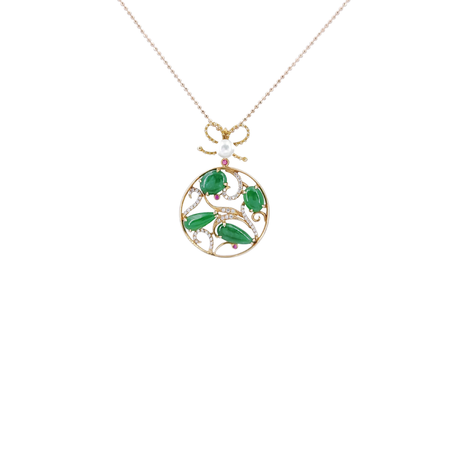 Pearl Fei Cui Diamond Pendant-WEO00002507