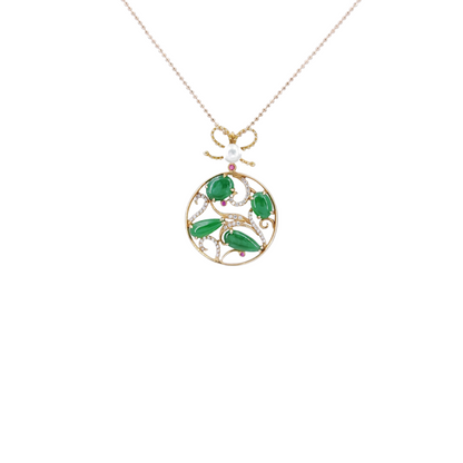 Pearl Fei Cui Diamond Pendant-WEO00002507