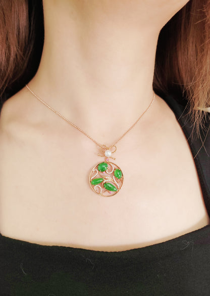 Pearl Fei Cui Diamond Pendant-WEO00002507