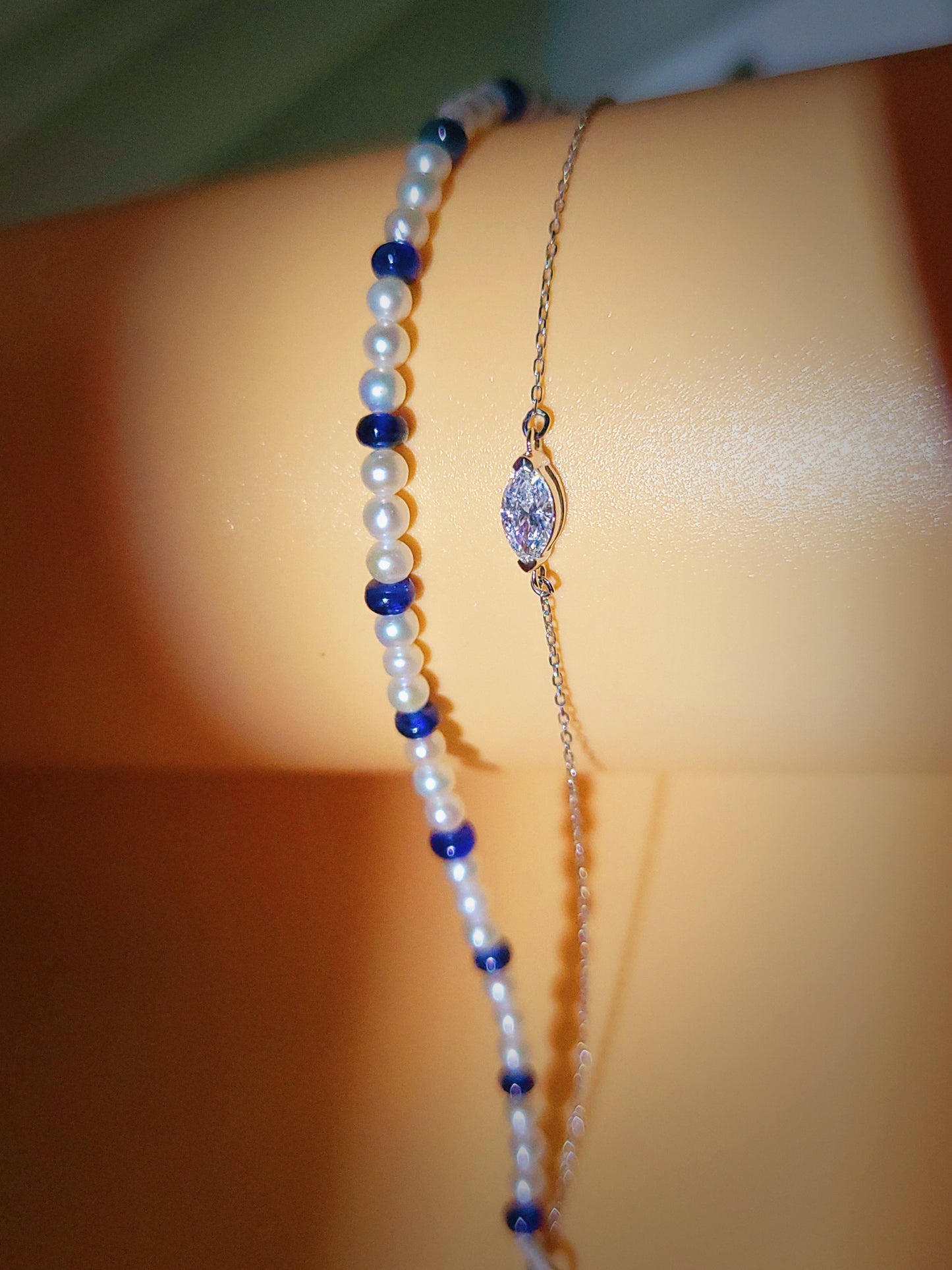 Pearl, Blue Sapphire & Diamond Bracelet-WK4244MD@