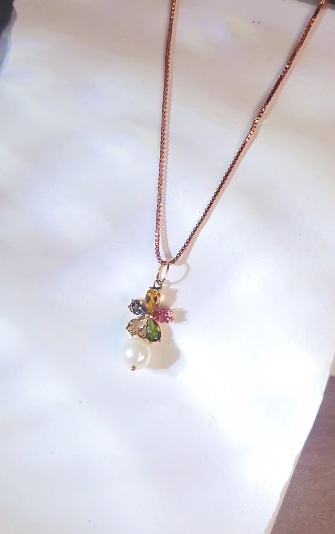 Pearl & Tourmaline Pendant-WK2326