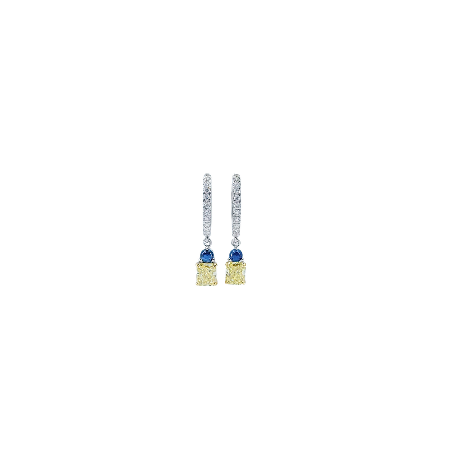 Perfume Bottle Blue Sapphire  Diamond Earrings-WK4077
