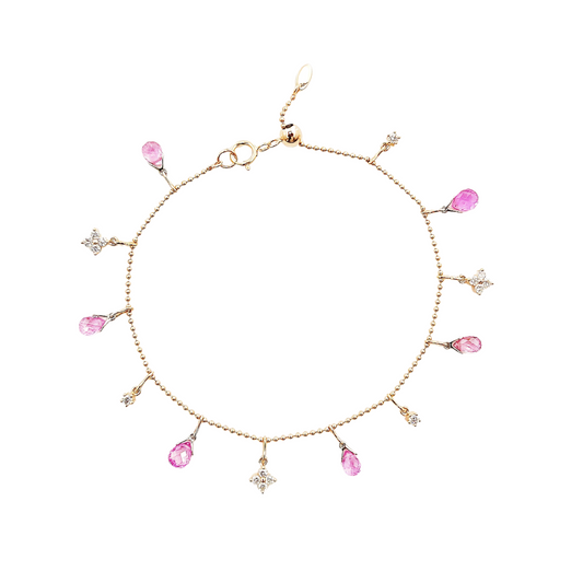 Pink Sapphire Diamond Bracelet-WK4038